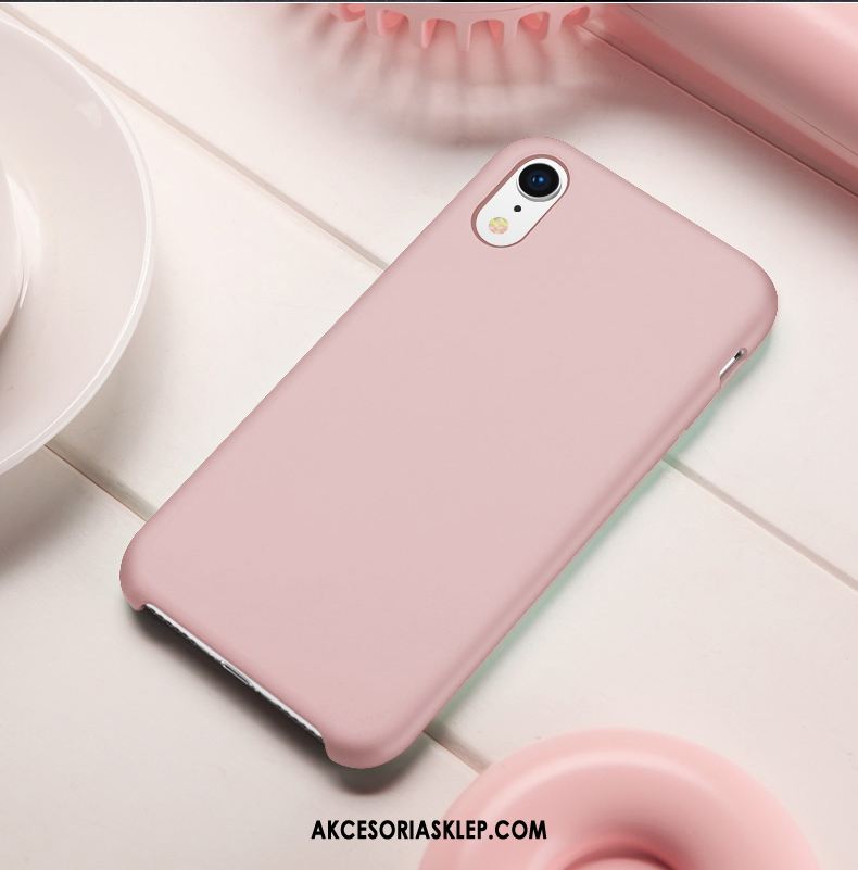 Futerał iPhone Xr Nubuku Silikonowe All Inclusive Modna Marka Różowe Etui Sklep
