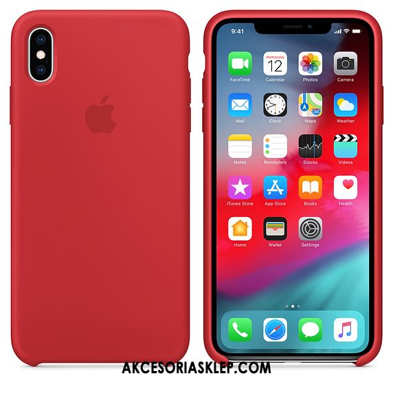 Futerał iPhone Xs Max Telefon Komórkowy Jednolity Kolor Silikonowe Czerwony Netto Miękki Etui Sklep