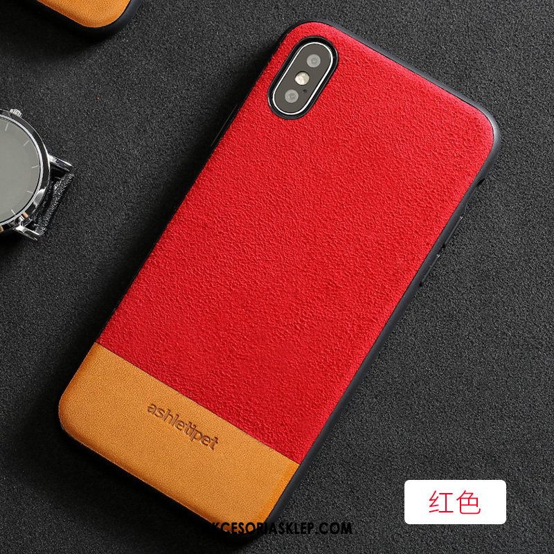 Futerał iPhone Xs Zamszowe Czerwony Prawdziwa Skóra Jakość Telefon Komórkowy Obudowa Na Sprzedaż