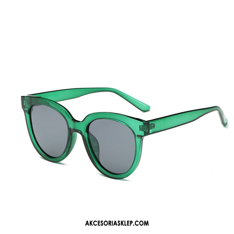 Okulary Przeciwsłoneczne Damskie Vintage Okrągła Twarz Zielony Wielki Damska Kup