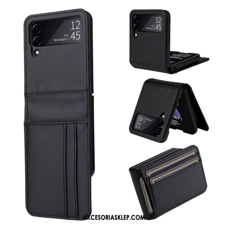 Case do Samsung Galaxy Z Flip 4 Etui Folio Etui Na Karty Retro Z Efektem Skóry