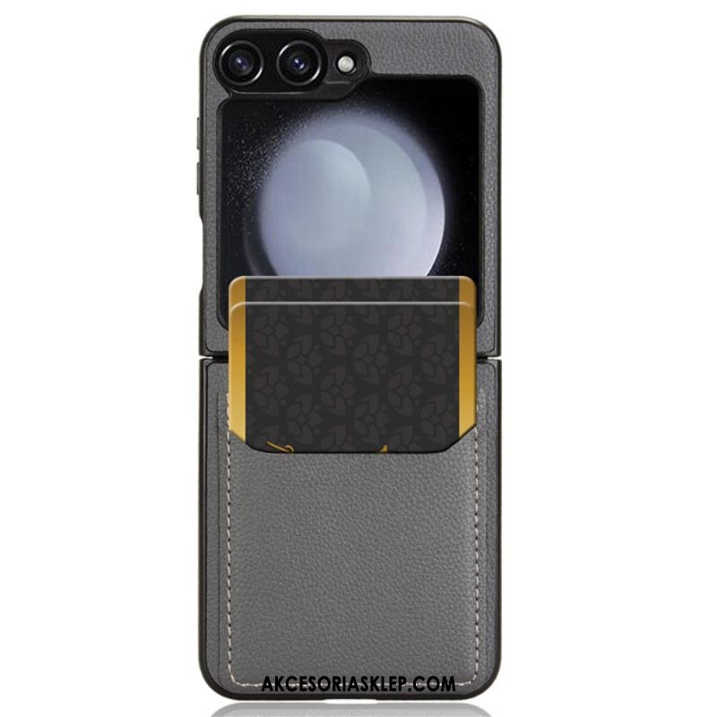Etui Do Samsung Galaxy Z Flip 6 Etui Na Karty Tekstury Litchi