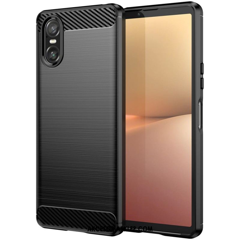 Etui Do Sony Xperia 10 Vi Szczotkowane Włókno Węglowe