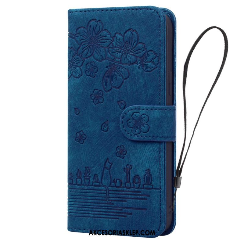 Etui Do iPhone 16 Plus Scena Z Kotem W Stringach