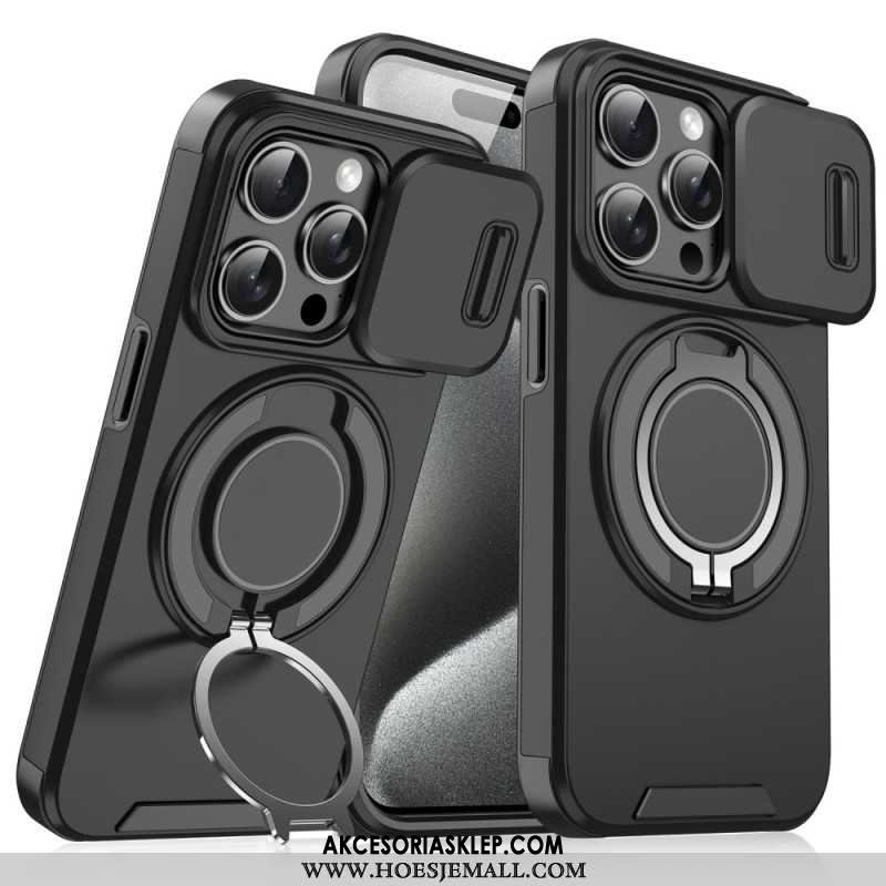 Etui Do iPhone 16 Pro Obrotowy Uchwyt I Przesuwana Osłona Obiektywu Aparatu