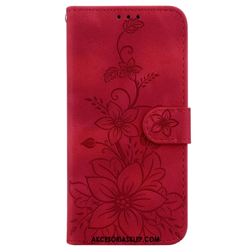 Etui Folio Do Google Pixel 9 Pro Kwiaty Lilii Z Paskiem