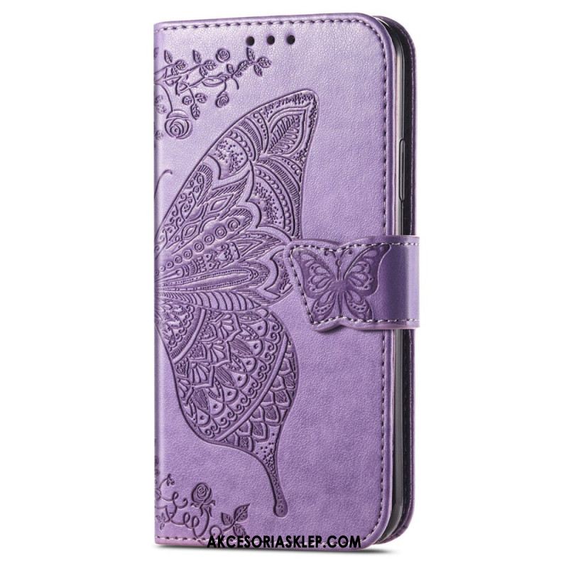 Etui Folio Do Huawei Pura 70 Barokowy Motyl Z Paskiem