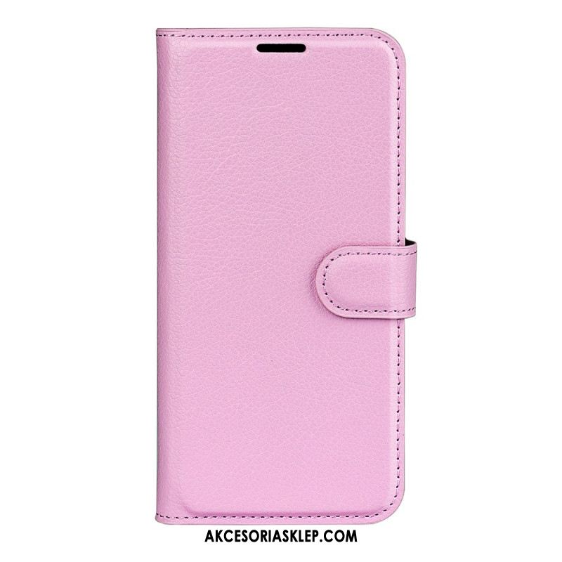 Etui Folio Do Oneplus 12 5g Klasyczna Sztuczna Skóra Litchi