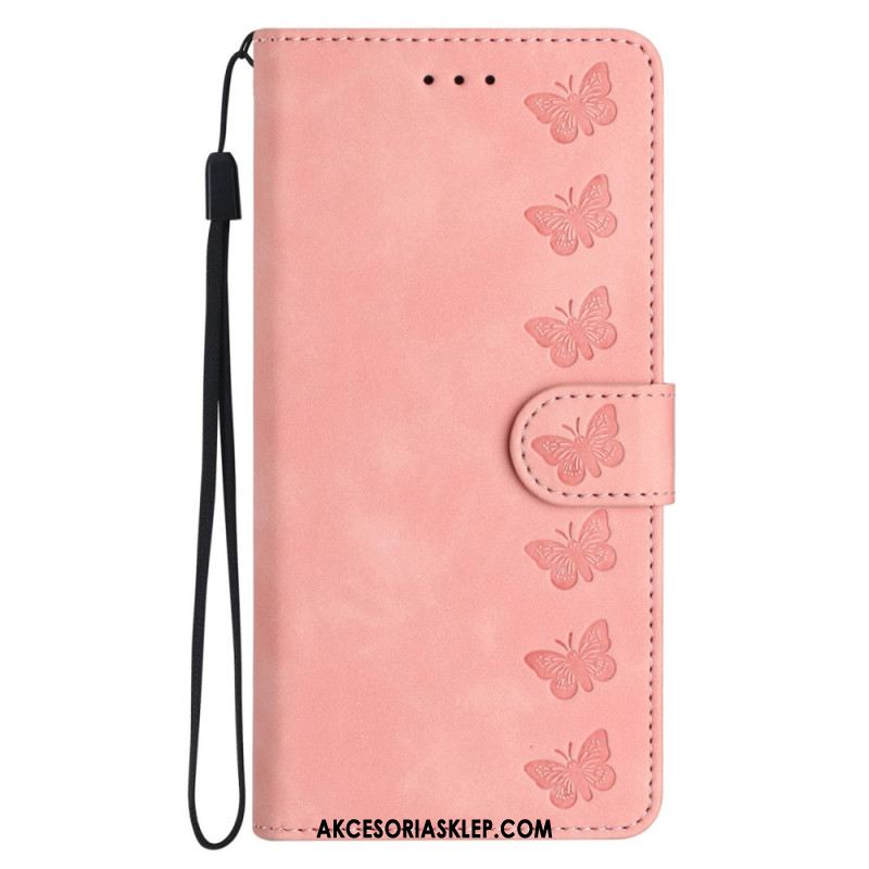 Etui Folio Do Samsung Galaxy A15 5g Fryz Motylkowy Z Paskiem