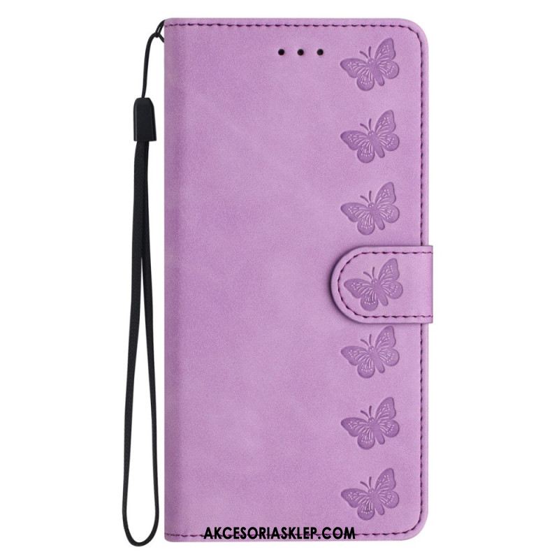 Etui Folio Do Samsung Galaxy A15 5g Fryz Motylkowy Z Paskiem