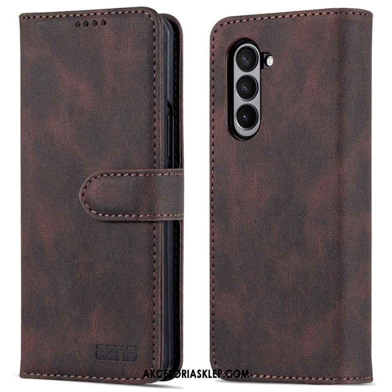 Etui Folio Do Samsung Galaxy Z Fold 5 Efekt Skóry Azns