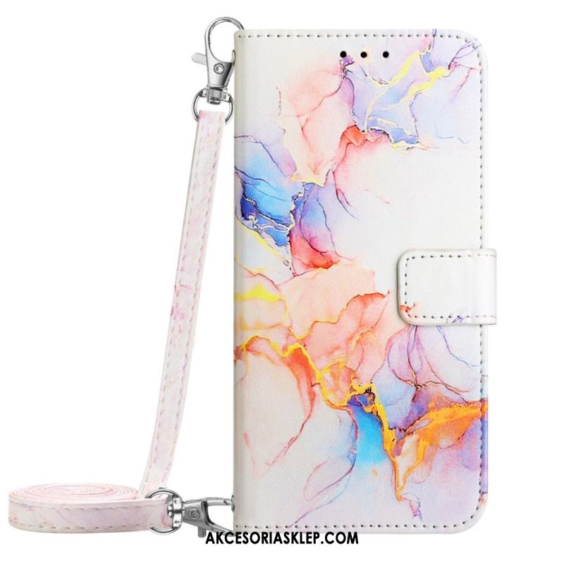 Etui Folio Do Samsung Galaxy Z Fold 6 Marmurowy Pasek Na Ramię