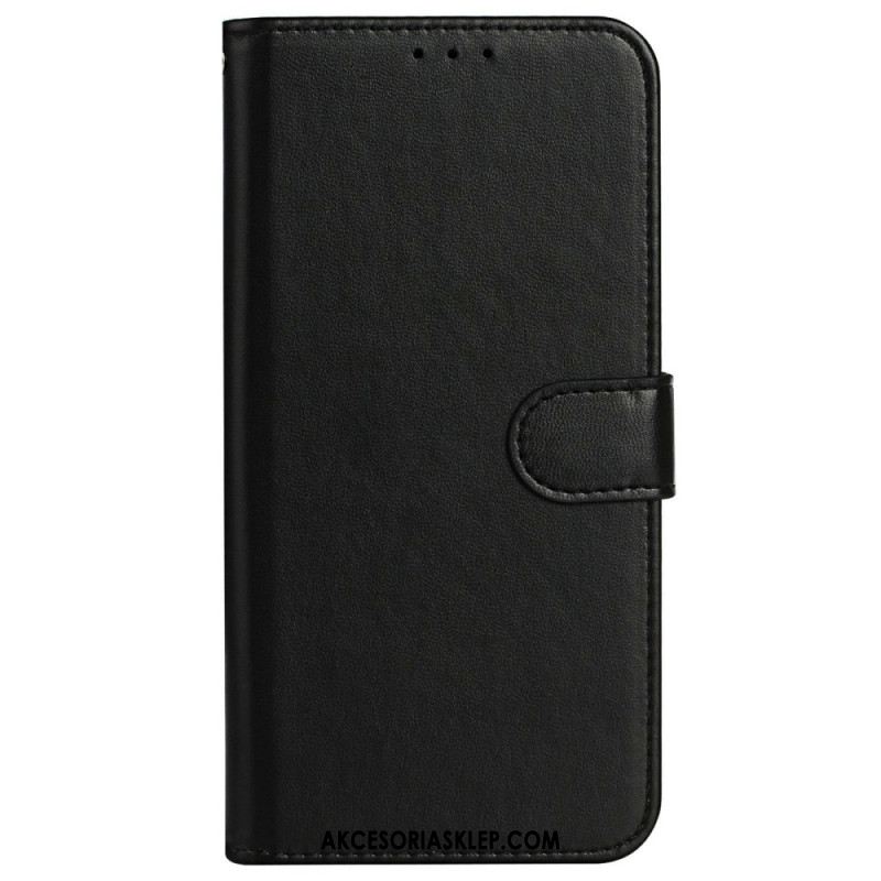 Etui Folio Do Xiaomi 14t Pro Zwykła Sztuczna Skóra Z Paskiem