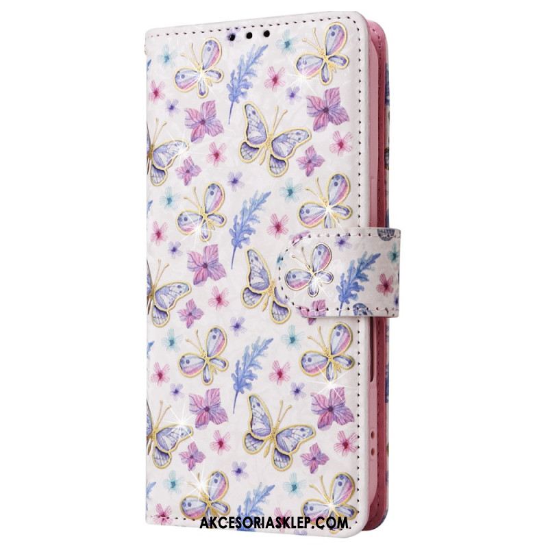 Etui Folio Do iPhone 16 Technologia Blokowania Rfid Kwiatów