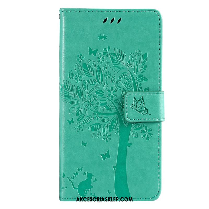 Etui Folio Google Pixel 8a Drzewko Dla Kota I Smyczy Etui Ochronne