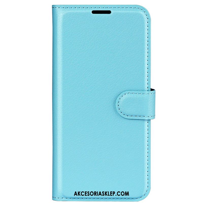 Etui Folio Oneplus 12r Klasyczna Sztuczna Skóra Litchi Etui Ochronne