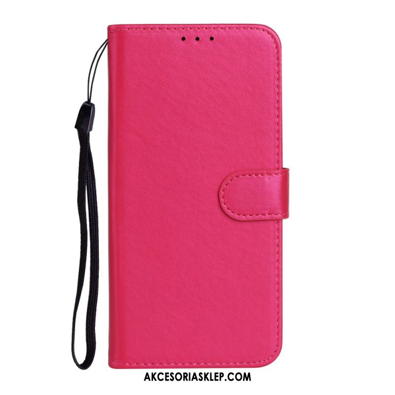 Etui Folio Samsung Galaxy A15 5g Gładka Tekstura Z Paskiem