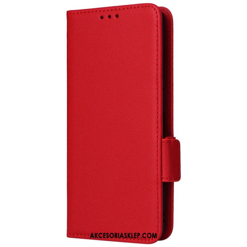 Etui Folio Sony Xperia 1 Vi Sztuczna Skóra Litchi Z Paskiem Etui Ochronne