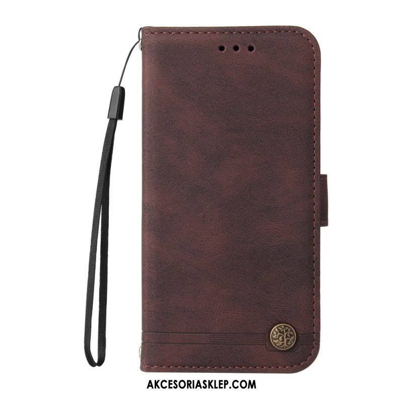 Etui Folio Xiaomi 14t Pro Efekt Nitowanego Zamszu Etui Ochronne
