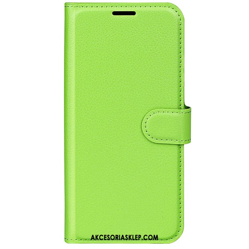 Etui Folio Xiaomi Redmi Note 13 4g Klasyczna Sztuczna Skóra Litchi Etui Ochronne