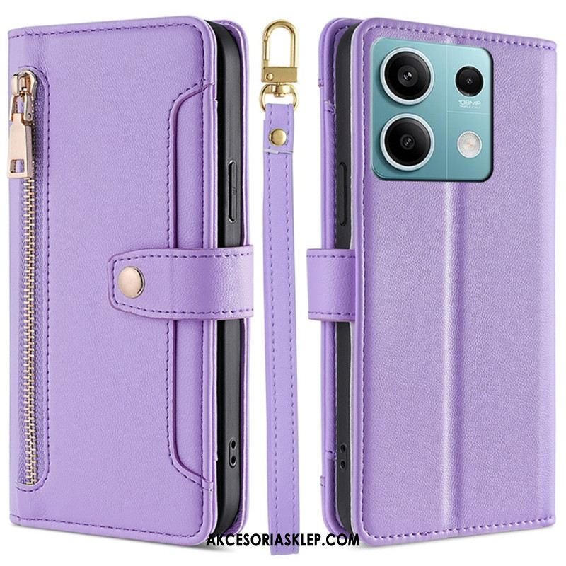 Etui Folio Xiaomi Redmi Note 13 4g Portfel Z Paskiem I Paskiem Na Ramię Etui Ochronne