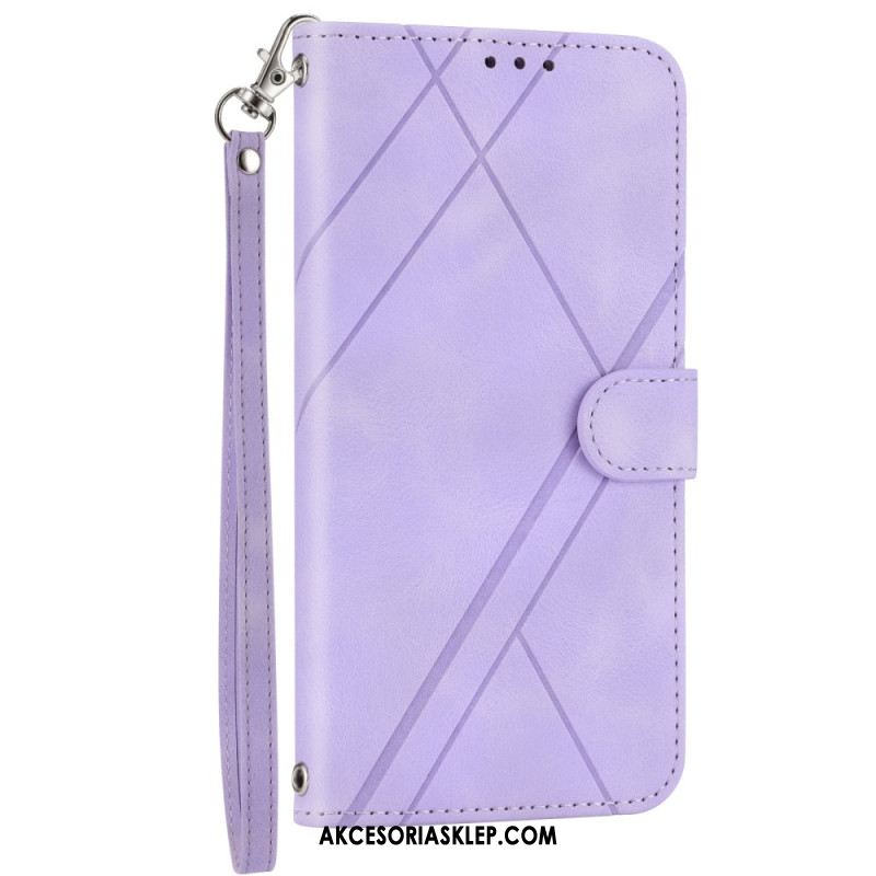 Etui Folio Xiaomi Redmi Note 13 Pro Plus 5g Dekoracja Linii Paska Etui Ochronne