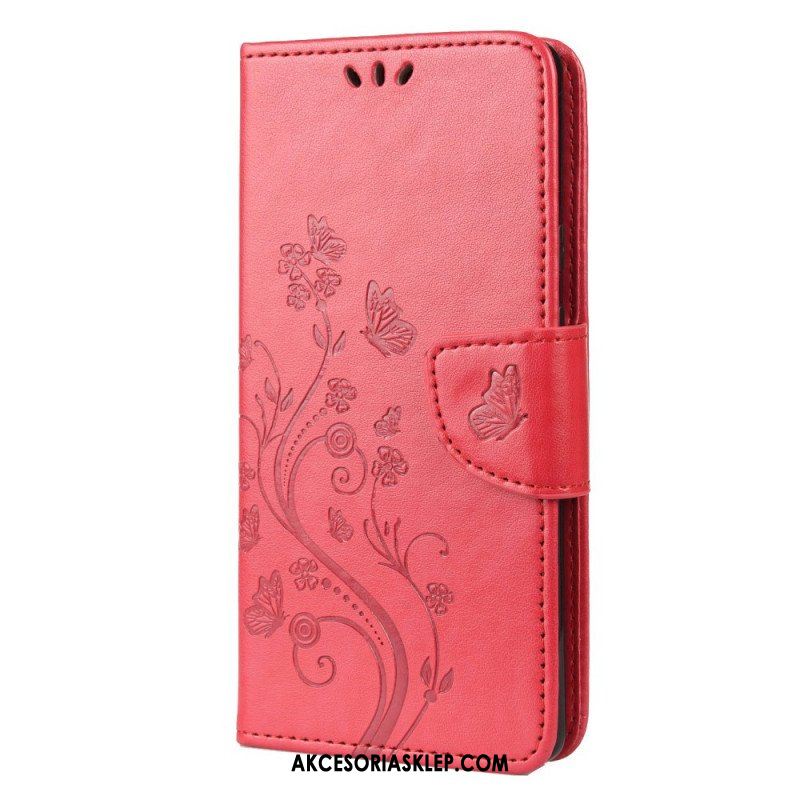Etui Folio do Google Pixel 6 Motyle I Kwiaty