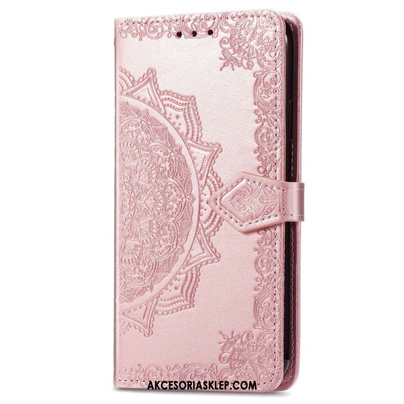 Etui Folio do Google Pixel 7 z Łańcuch Mandala W Stylu Retro Z Paskami