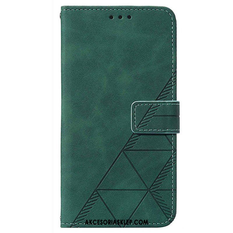 Etui Folio do Google Pixel 7 z Łańcuch Trójkąty Paska