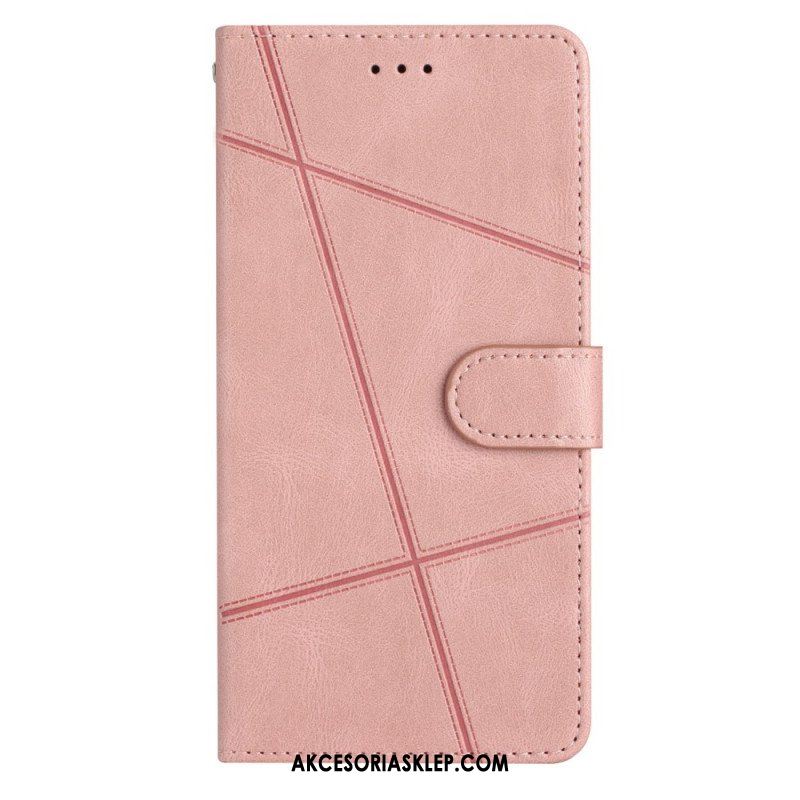 Etui Folio do Google Pixel 7A z Łańcuch Pasiaste Geometryczne Linie