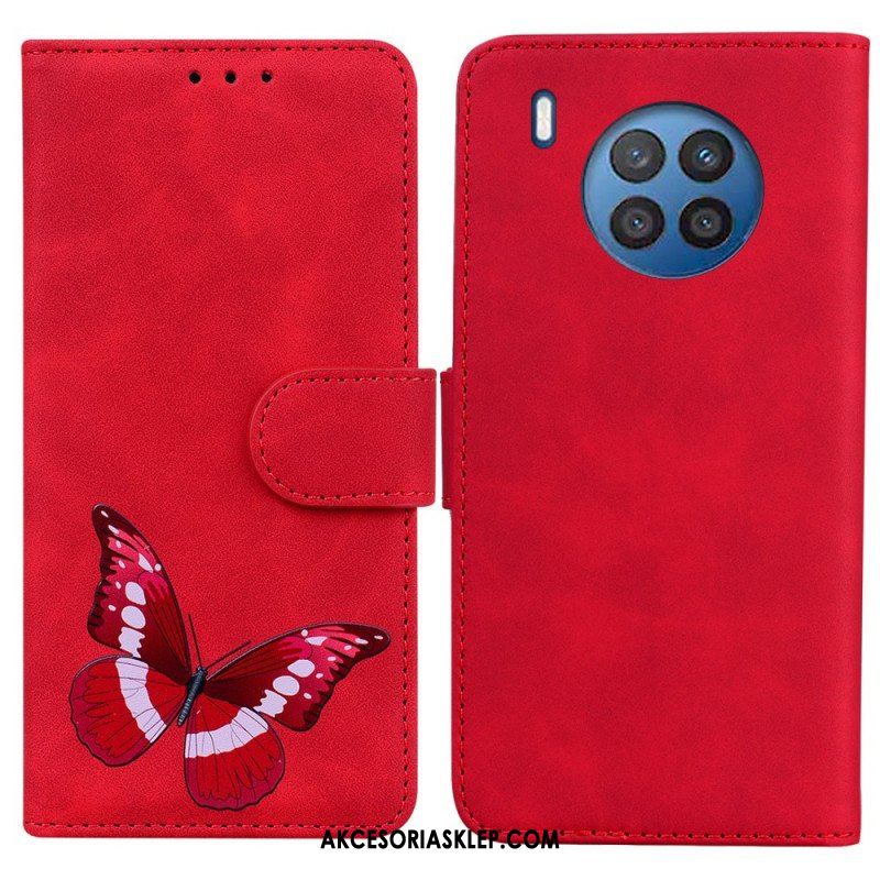 Etui Folio do Honor 50 Lite Motyl Dotykający Skóry