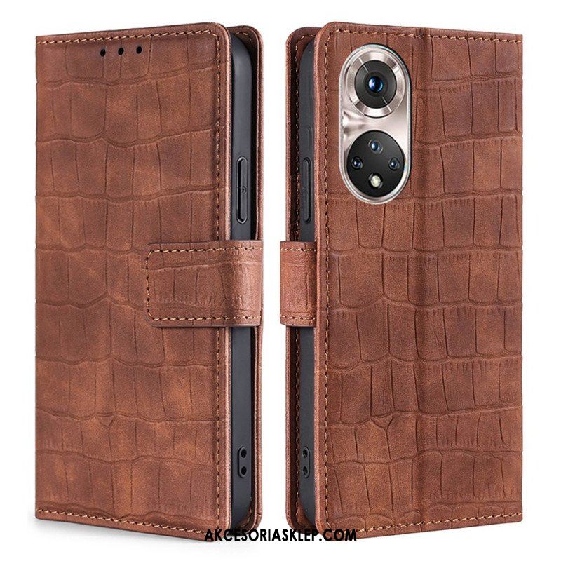 Etui Folio do Honor 50 Pro Krokodyl Pro Skin Touch