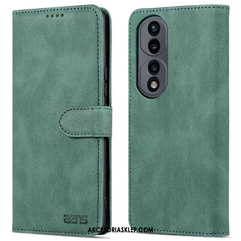 Etui Folio do Honor 70 Odsłonięte Szwy Z Efektem Skóry Azns