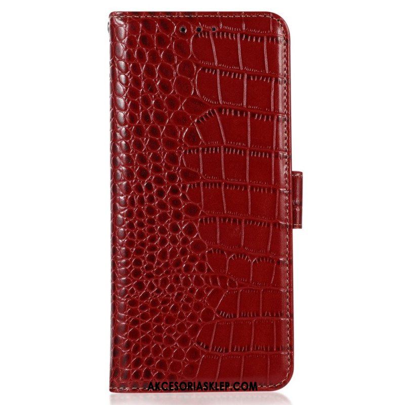 Etui Folio do Honor Magic 5 Lite Rfid W Stylu Krokodyla