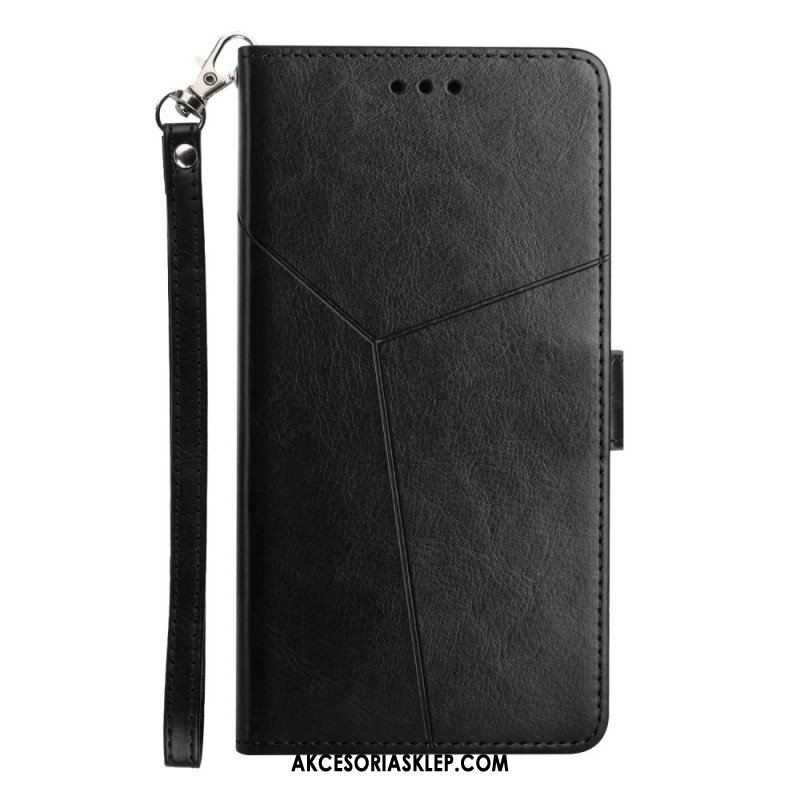 Etui Folio do Honor Magic 5 Lite z Łańcuch Projekt Z Paskami Y