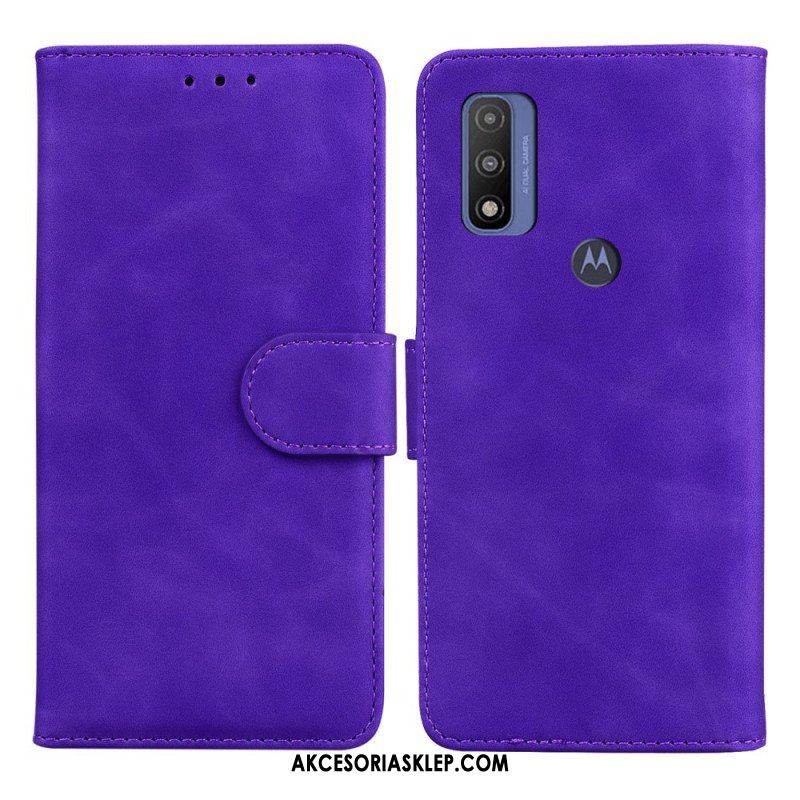 Etui Folio do Moto E40 / E30 / E20 Monochromatyczny Efekt Skóry