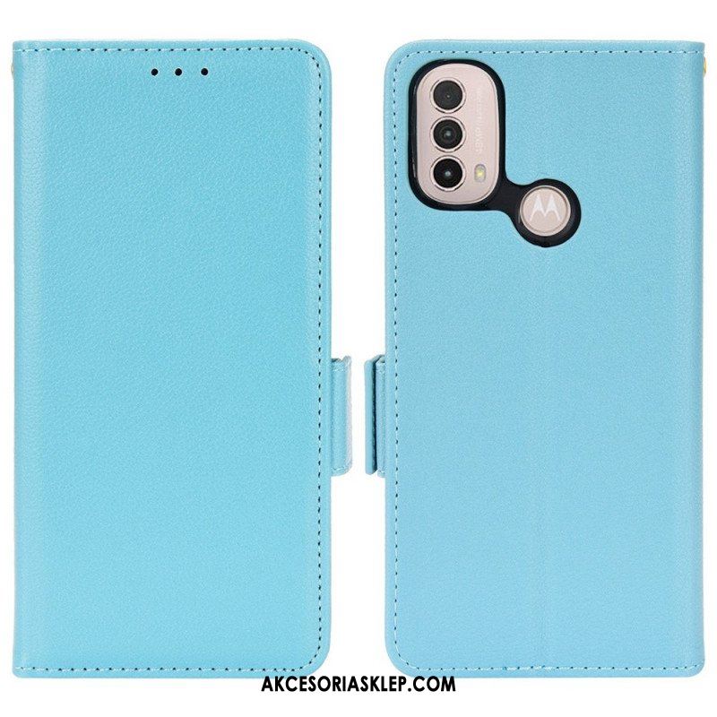 Etui Folio do Moto E40 / E30 / E20 Skórzany Futerał Flap Double Nowe Kolory