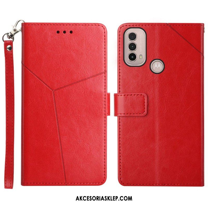 Etui Folio do Moto E40 / E30 / E20 Stylowa Skórzana Konstrukcja Geo Y