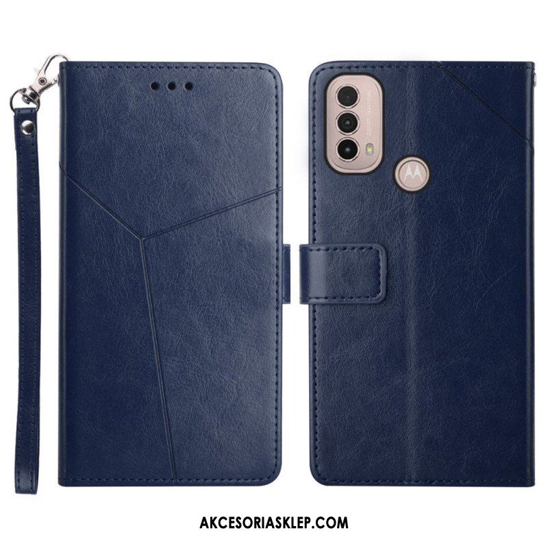 Etui Folio do Moto E40 / E30 / E20 Stylowa Skórzana Konstrukcja Geo Y