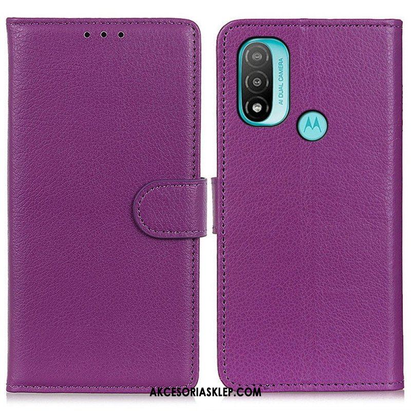 Etui Folio do Moto E40 / E30 / E20 Tradycyjnie Liczi