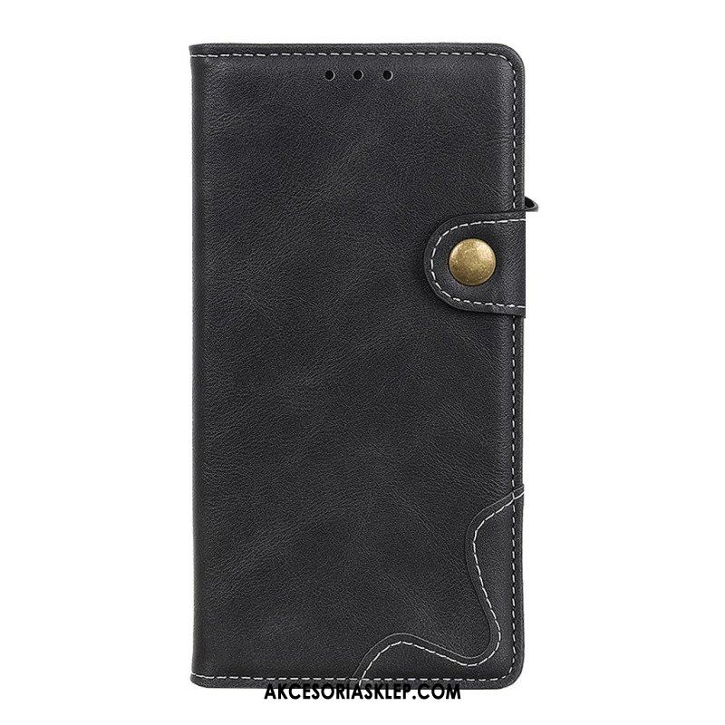 Etui Folio do Moto G71 5G Artystyczny Guzik Do Szycia