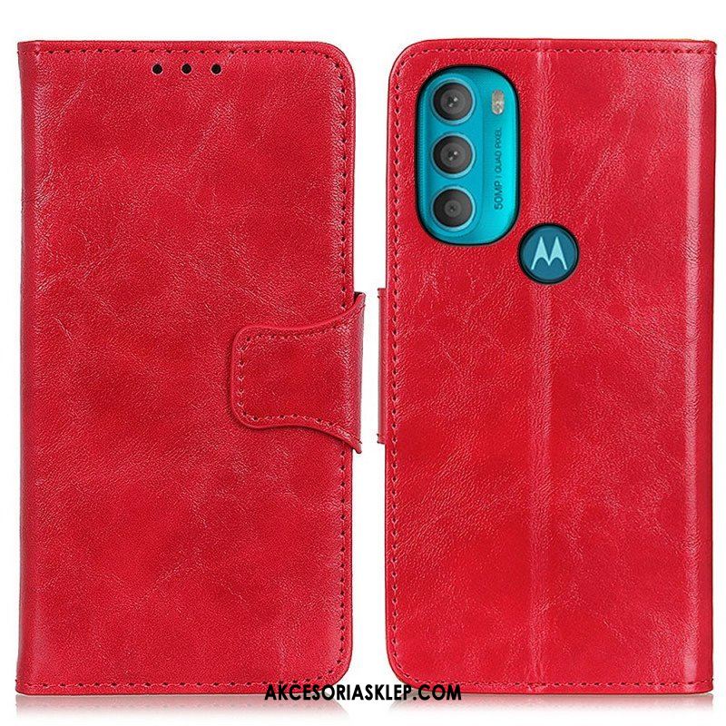 Etui Folio do Moto G71 5G Skórzany Futerał Dwustronna Klapka Magnetyczna