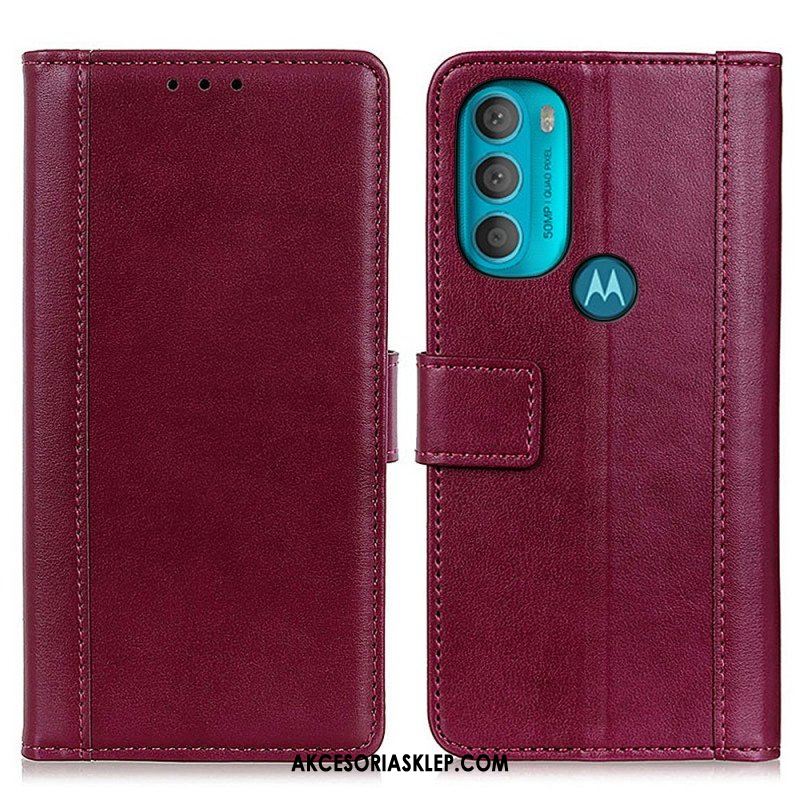 Etui Folio do Moto G71 5G Wersja Kolorowa Z Efektem Skóry