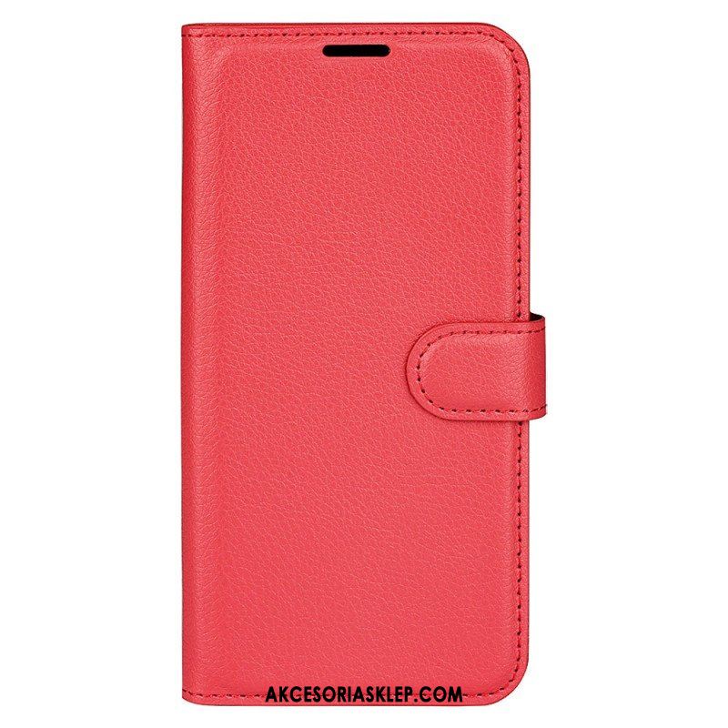 Etui Folio do Moto G73 5G Klasyczny Efekt Skóry Liczi