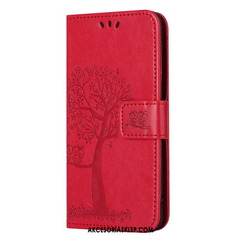 Etui Folio do Moto G73 5G Sowa Drzewo