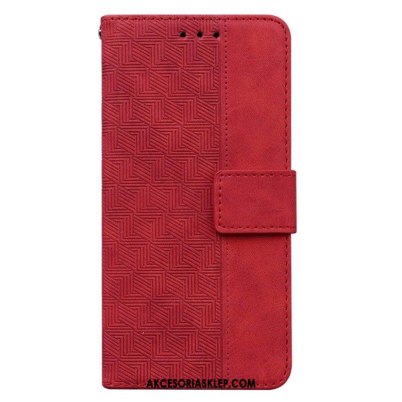 Etui Folio do Moto G73 5G z Łańcuch Pasiasty Wzór