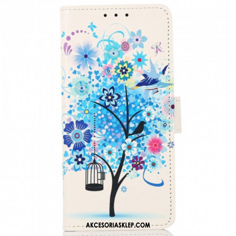 Etui Folio do Motorola Edge 20 Pro Kolorowe Drzewo