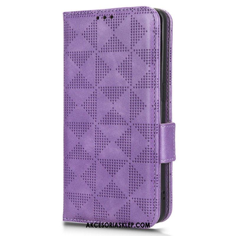 Etui Folio do Motorola Edge 40 Pro Trójkąty Ze Smyczą