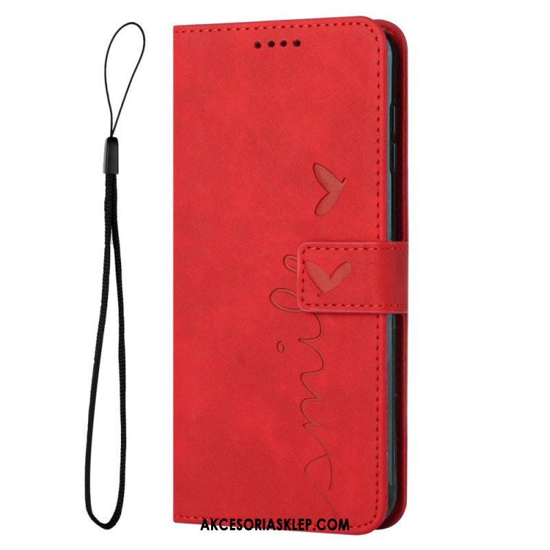 Etui Folio do Motorola Edge 40 Pro Uśmiech Ze Smyczą