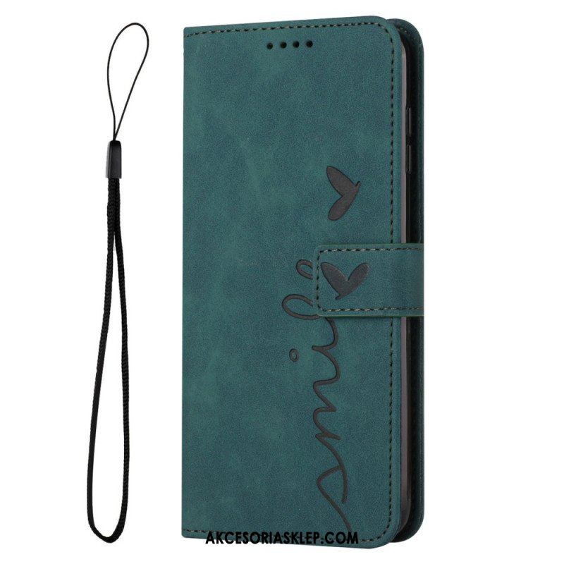Etui Folio do Motorola Edge 40 Pro Uśmiech Ze Smyczą